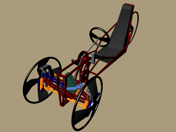 Refined concept of human powered leaning reverse trike