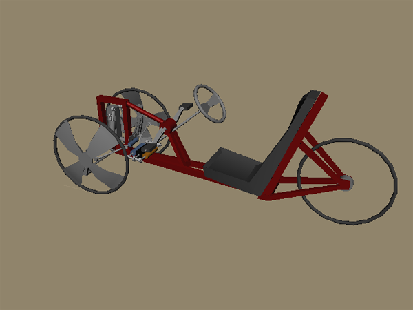 First prototype design of leaning reverse trike